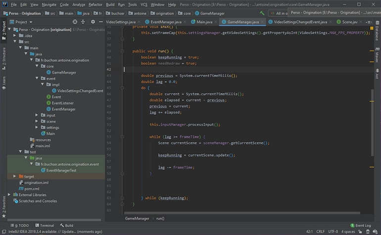 A screenshot of some code in the Intellij IDEA IDE, for the Java programming language